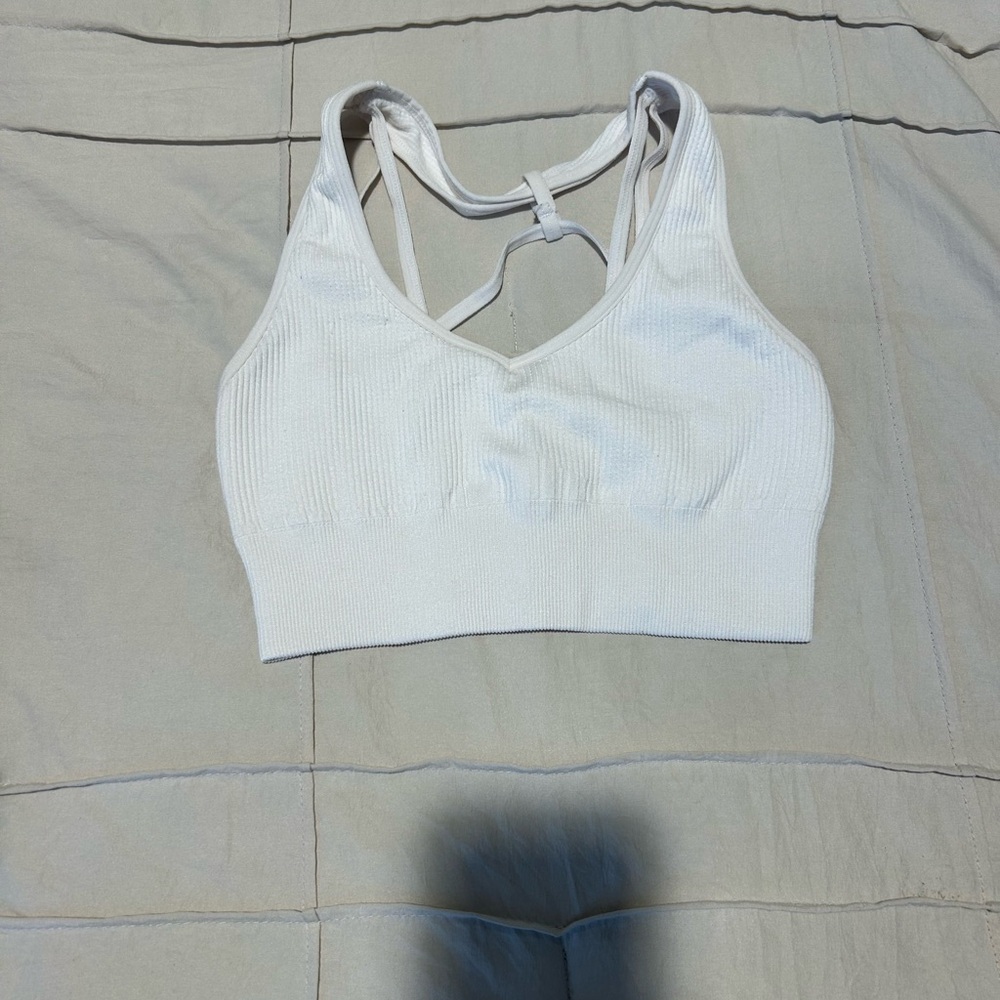 NVGTN Classic White Ribbed Bra